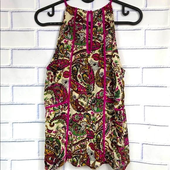 GREYLIN Paisley Print Silk Sleeveless Top - Picture 4 of 5